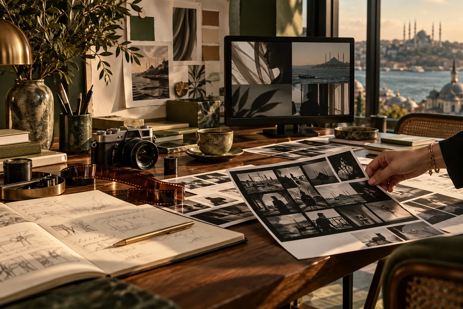 İçerik planlama masasını gösteren temsili editoryal stüdyo görseli